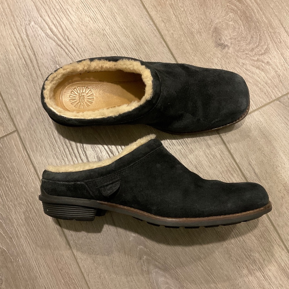 UGG Shoreham Clog Black Suede  6